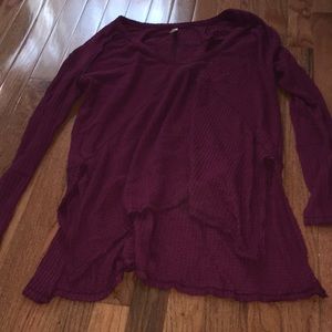 FREE PEOPLE waffle knit top